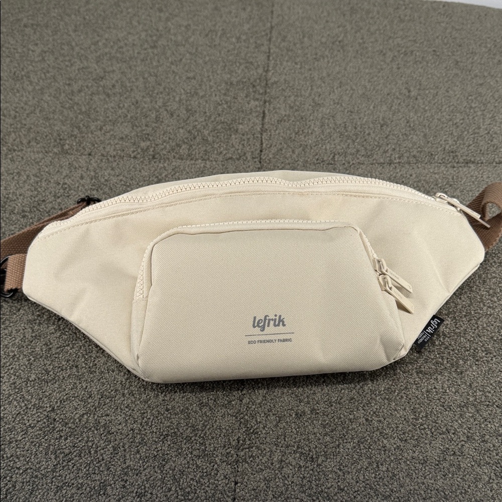 Lefrik Bag Atlas Crossbody Unisex Fanny Pack Cream Brown Waist Bag Travel Hiking